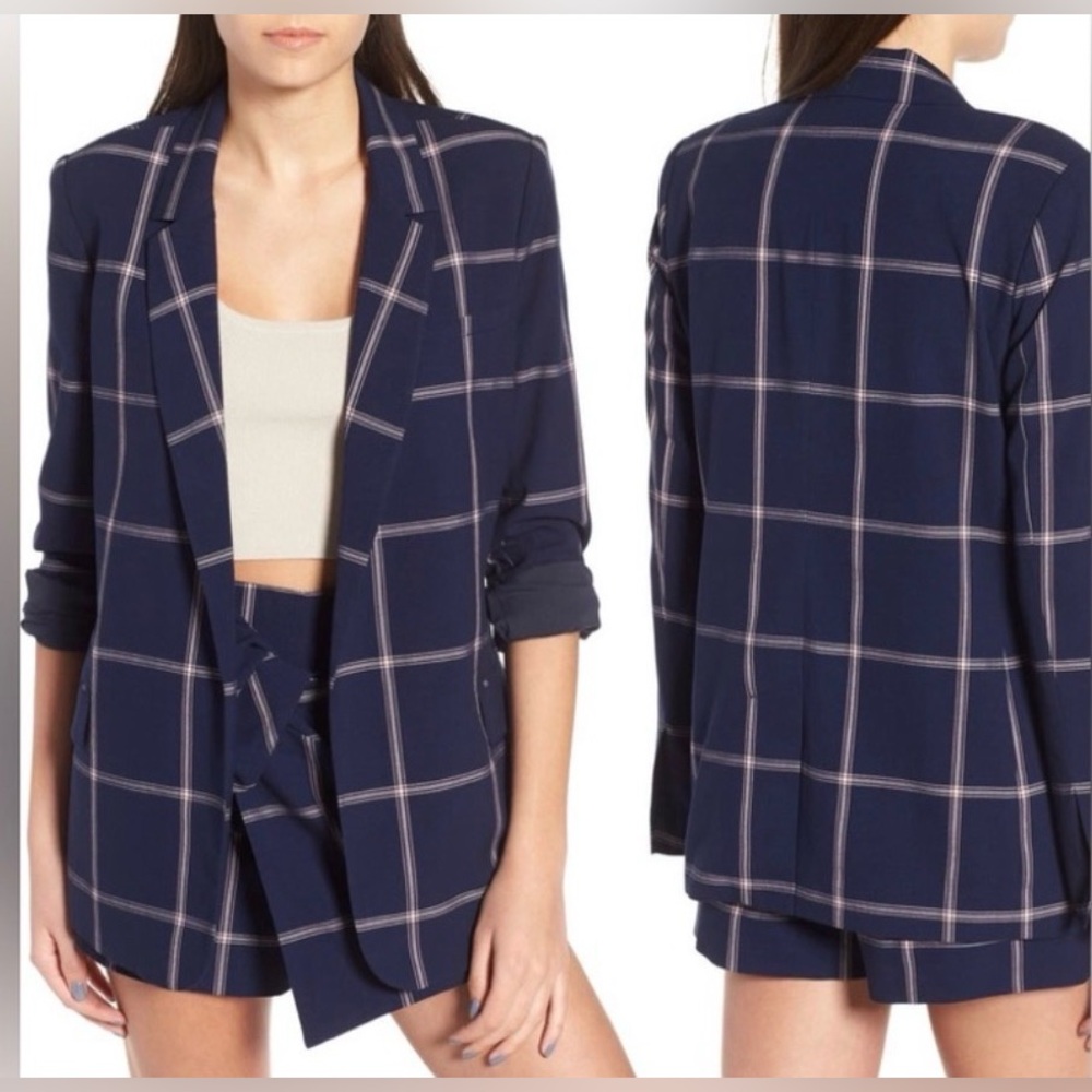 Leith Navy Blazer with Light Pink Windowpane - Picture 3 of 9